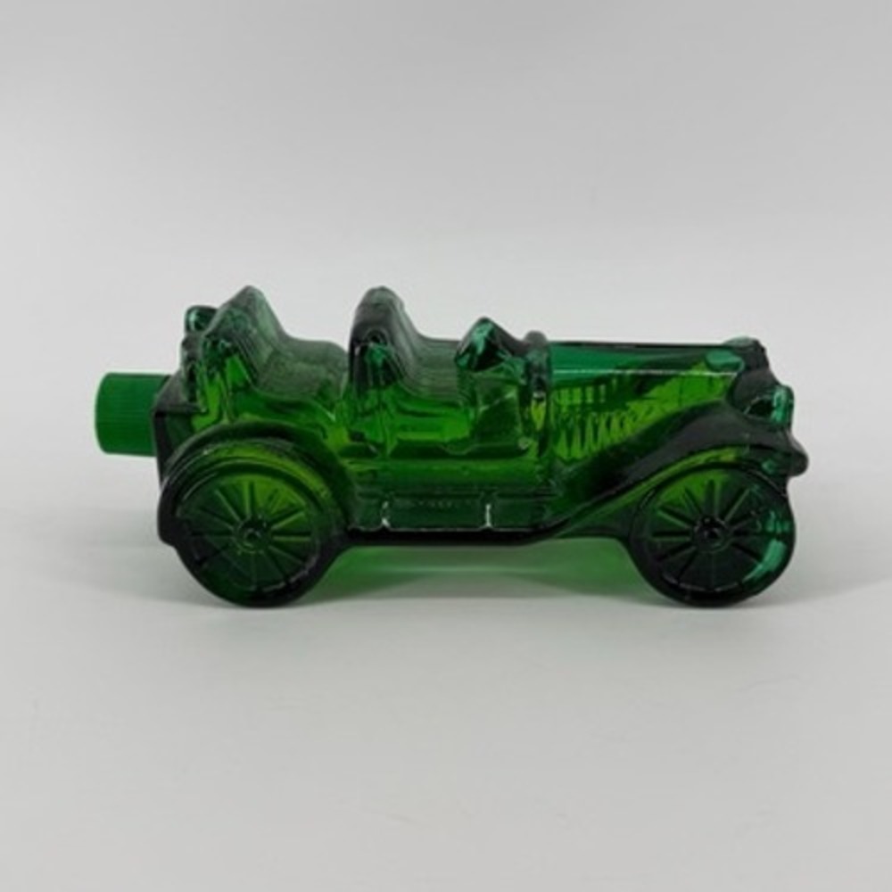 Vintage Avon Tai Winds After Shave 1910 Stanley Steamer Green Glass Car Bottle